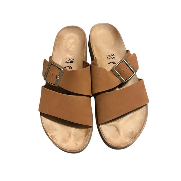 Papillio by Birkenstock Almina Nubuck Leather Sandals Pecan Size 38 7 Women's - Picture 9 of 14